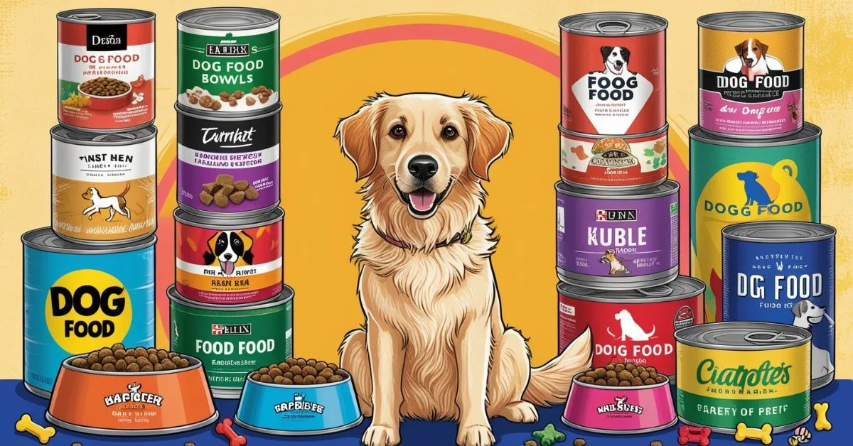 An assortment of premium dog food options displayed, showcasing the ultimate feed choices for your pet's health and nutrition