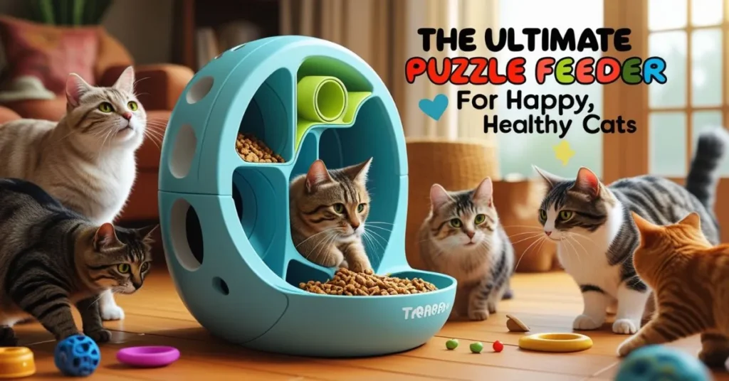 A interactive puzzle feeder designed to challenge pets and slow down their eating for better digestion and mental stimulation.